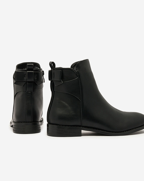 Royalfashion Чорні жіночі черевики a'la sztyblety з прикрасами Ederte