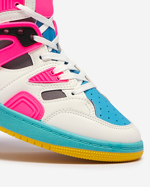 Жіночі високі спортивні кросівки кольору фуксії з кольоровими вставками Ogera - Взуття