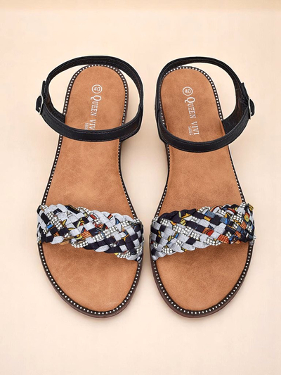 Royalfashion Dámské sandály na ploché podrážce ColorStrap