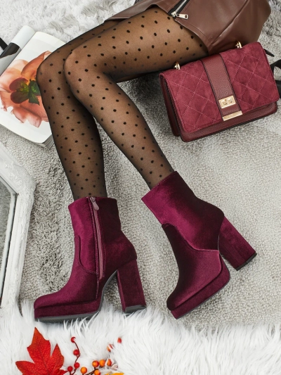 Dámské kotníkové boty na sloupku al'la Velur Miss