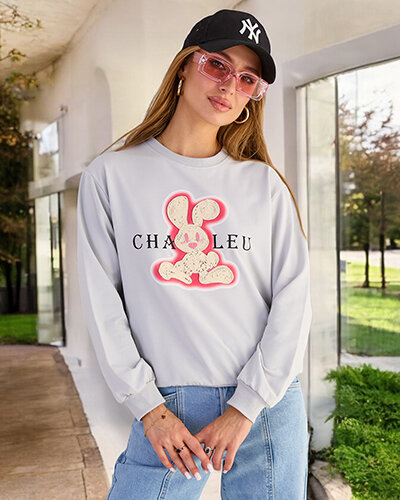 Royalfashion Dámská bavlněná mikina s tenkým potiskem