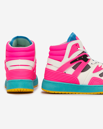 Fuchsiová dámská vysoká sportovní obuv s barevnými vložkami Ogera - Obuv