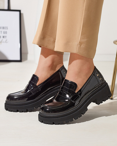 Чорні лаковані мокасини для жінок Noppel Footwear