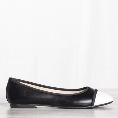 Černé baleríny s bílým prstem Larnaka - Obuv