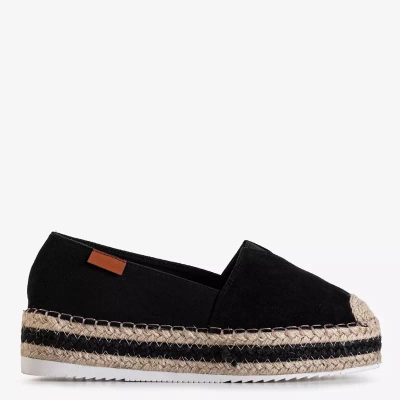 OUTLET Černé dámské espadrilky na platformě Molandia - Boty