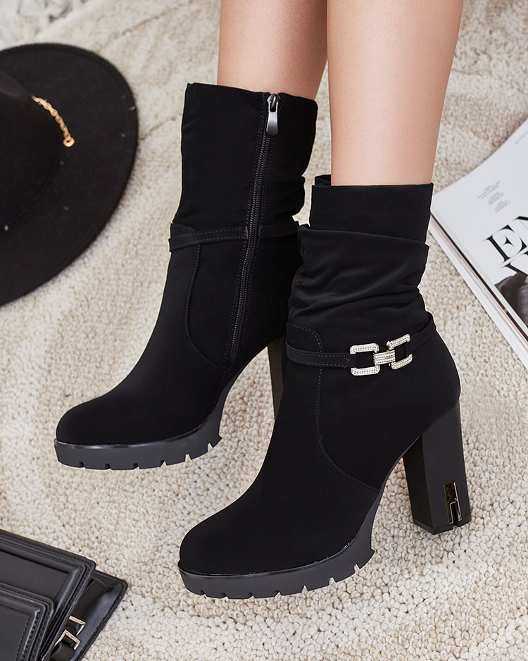 Royalfashion Dámské kozačky Teroleda se zdobeným jehlovým podpatkem