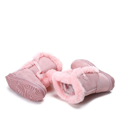 Růžové sněhové boty Bobo s bambulkami - Obuv