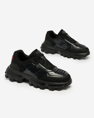 Royalfashion Чорні тканинні спортивні кросівки для чоловіків Lamkim