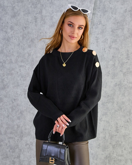 Royalfashion Тонкий жіночий светр з декором на плечах