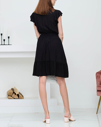 Klasické dámské černé bavlněné šaty - Oblečení