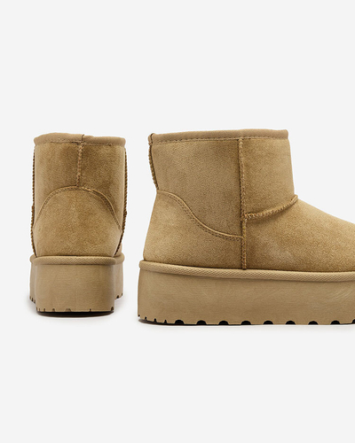 Royalfashion Světle hnědé dámské sněhule na platformě a'la Setolla