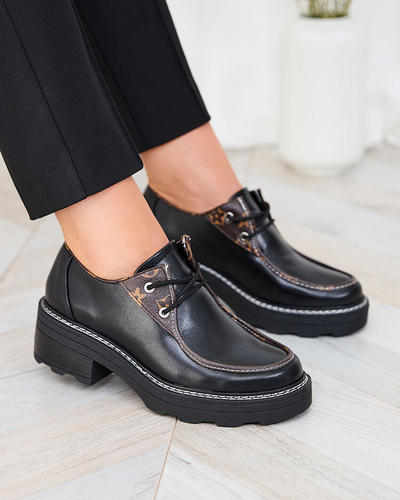 Royalfashion Černé dámské polobotky na pevné podrážce Dobbin