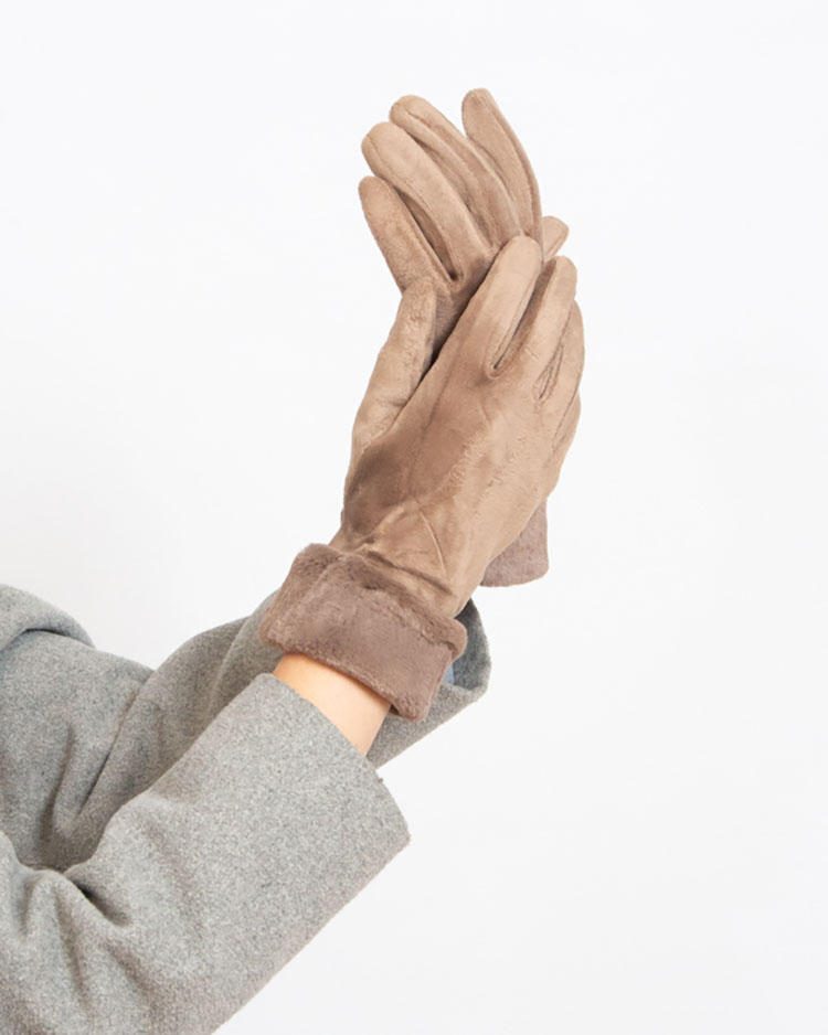 Royalfashion Hnědé dámské rukavice