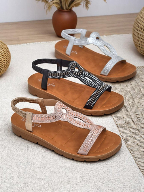 Royalfashion Жіночі сандалі з декоративними ремінцями Lola Grace