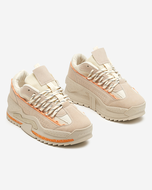 Бежеві кросівки на прихованій танкетці Neritis