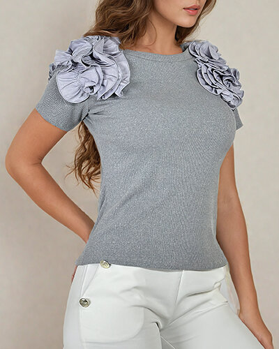 Royalfashion Vypasovaná dámská žebrovaná halenka