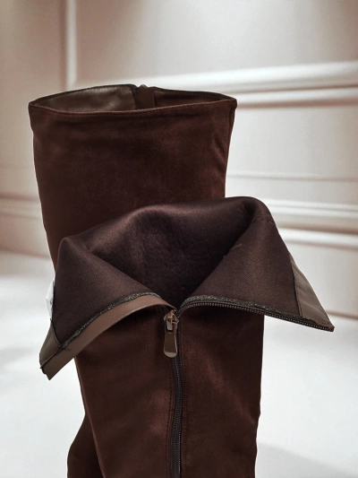 Dámské kozačky eko semišové na sloupku GaleNest