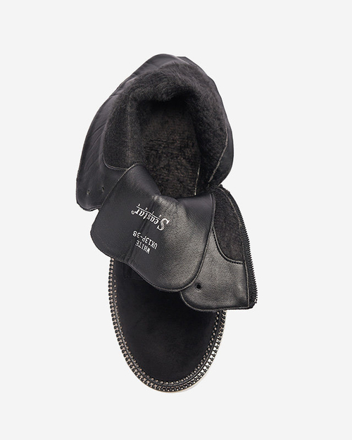 Чорні жіночі чоботи на низькій посадці Savet - Взуття