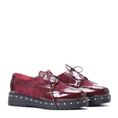 Bordowe oxfordy z ćwiekami Halsey - Obuwie