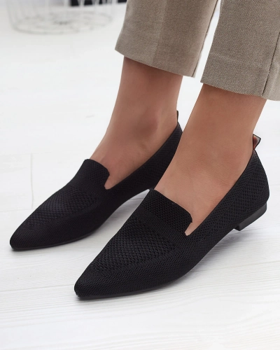 Dámské látkové baleríny v černé barvě Aqsak- Obuv