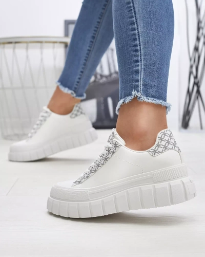 Повсякденні жіночі спортивні кросівки білого кольору з візерунчастими вставками Leritic - Взуття