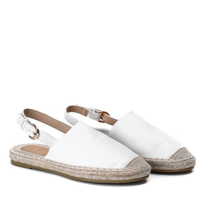 Bílé kožené espadrilky - ekologické s otevřenou patou Daisy - Obuv