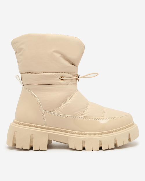 Жіночі снігоступи Royalfashion Slip-on бежеві Sadella