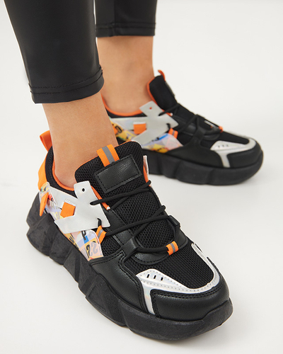 Černé dámské sportovní boty s barevnými vsadkami Deroni - Footwear