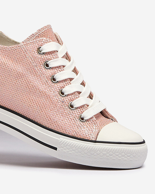 Рожеві жіночі кеди на прихованому якорі з блискучою ниткою Seggat- Footwear