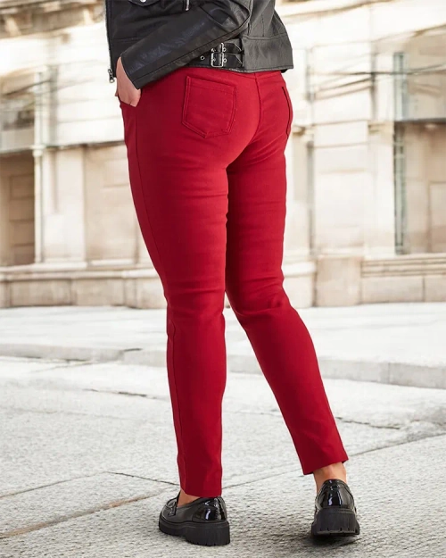 Жіночі бордові утеплені трегінси - Одяг