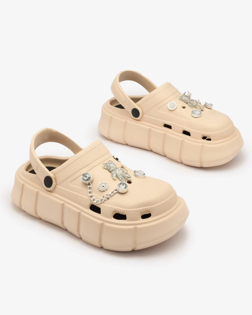 Жіночі гумові шльопанці Royalfashion бежеві Kooranza