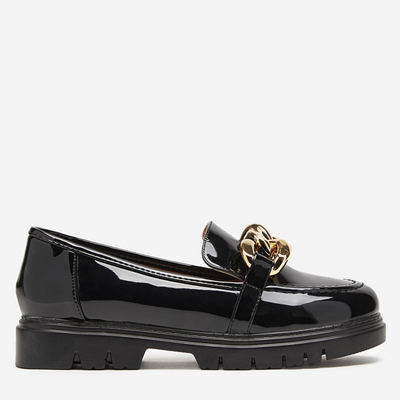 Černé dámské boty se zlatým řetízkem Dradia - Obuv