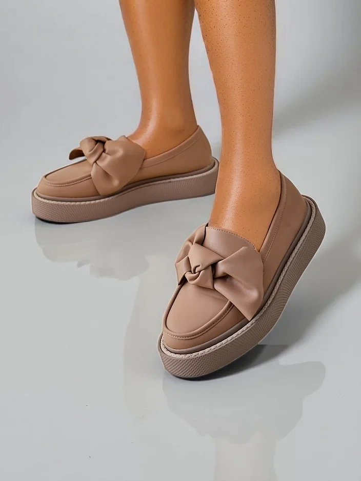 Royalfashion Elegantní dámské mokasíny s mašlí Ortto