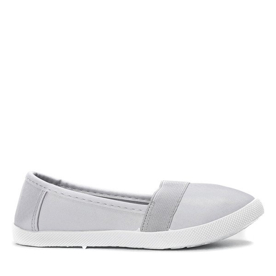 Srebrne dziewczęce slip - on Aurelina - Obuwie