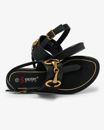 Royalfashion Dámské žabkové sandály v černé barvě Imonel