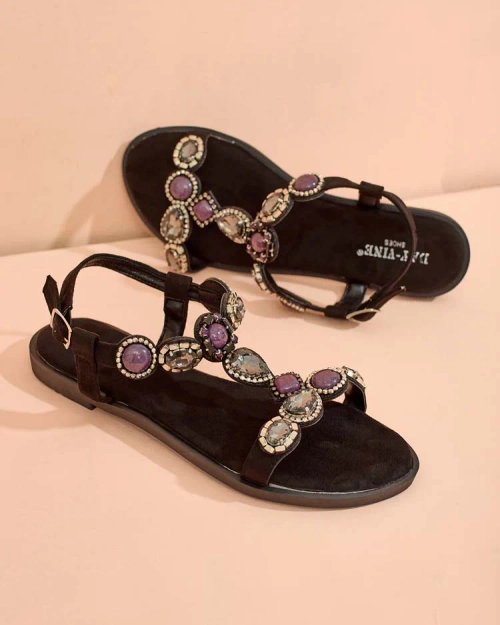 Royalfashion Жіночі босоніжки з цирконієм Sobrinas