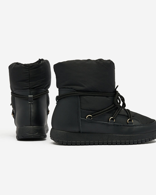 Royalfashion Жіночі снігоходи на шнурівці чорного кольору Iredas