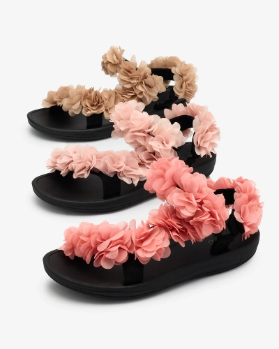 Жіночі босоніжки Royalfashion Coral з квітами Alferroy