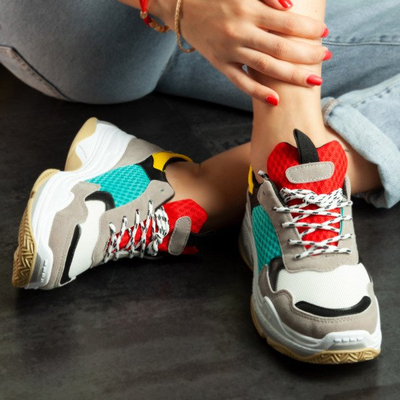 Wielokolorowe buty sportowe Yumeka - Obuwie