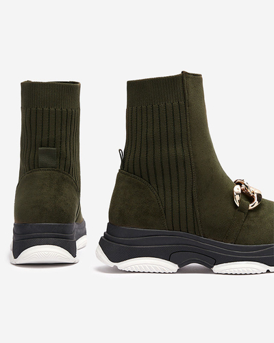 Dámské zelené zateplené boty z ekokůže Cuzitta- Obuv