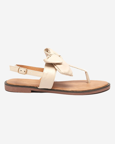 Бежеві жіночі босоніжки з бантом Guzann- Shoes