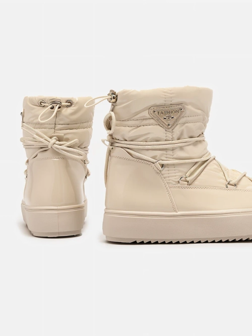 Royalfashion Жіночі черевики-сліпони a'la снігоступи бежеві Vevnose