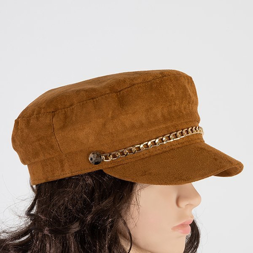 Дамський коричневий берет із козирком - Шапки