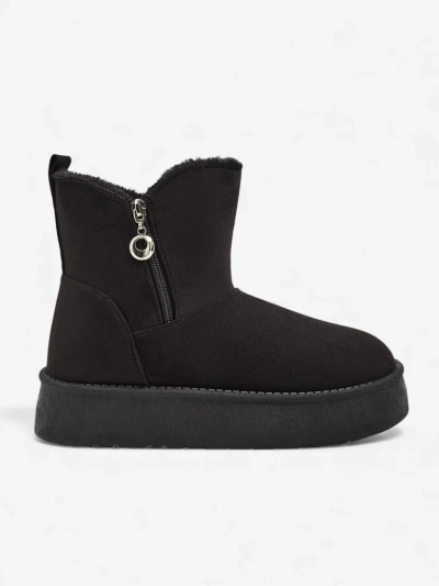 Жіночі Ботильйони Aurora Чорні З Екологічної Шкіри на Зиму