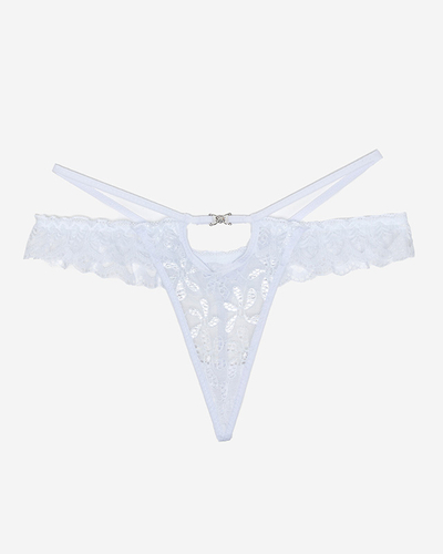 Dámská bílá krajková tanga - Spodní prádlo