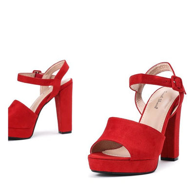 Červené sandály na vysokém sloupci Pescina - Obuv 1