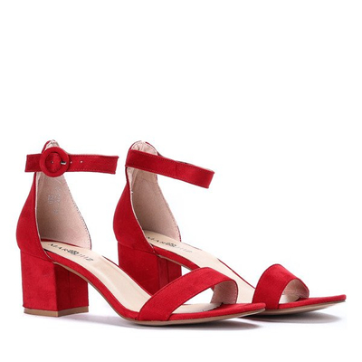 Червоні босоніжки на стійці Мадлен - Взуття