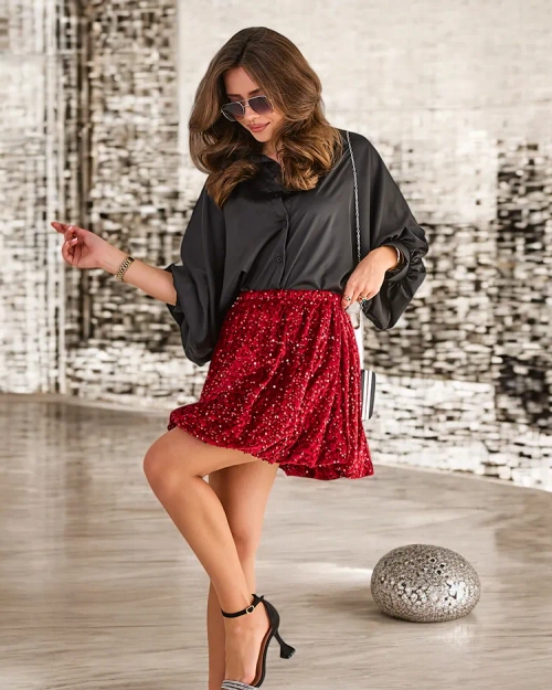 Royalfashion Коротка жіноча спідниця з пайєтками