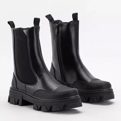 Чорні жіночі чоботи на масивній підошві Rosidi