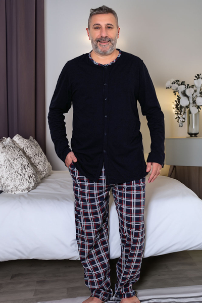 Royalfashion Чоловічі котонові піжами в клітку РОЗМІР ПЛЮС
